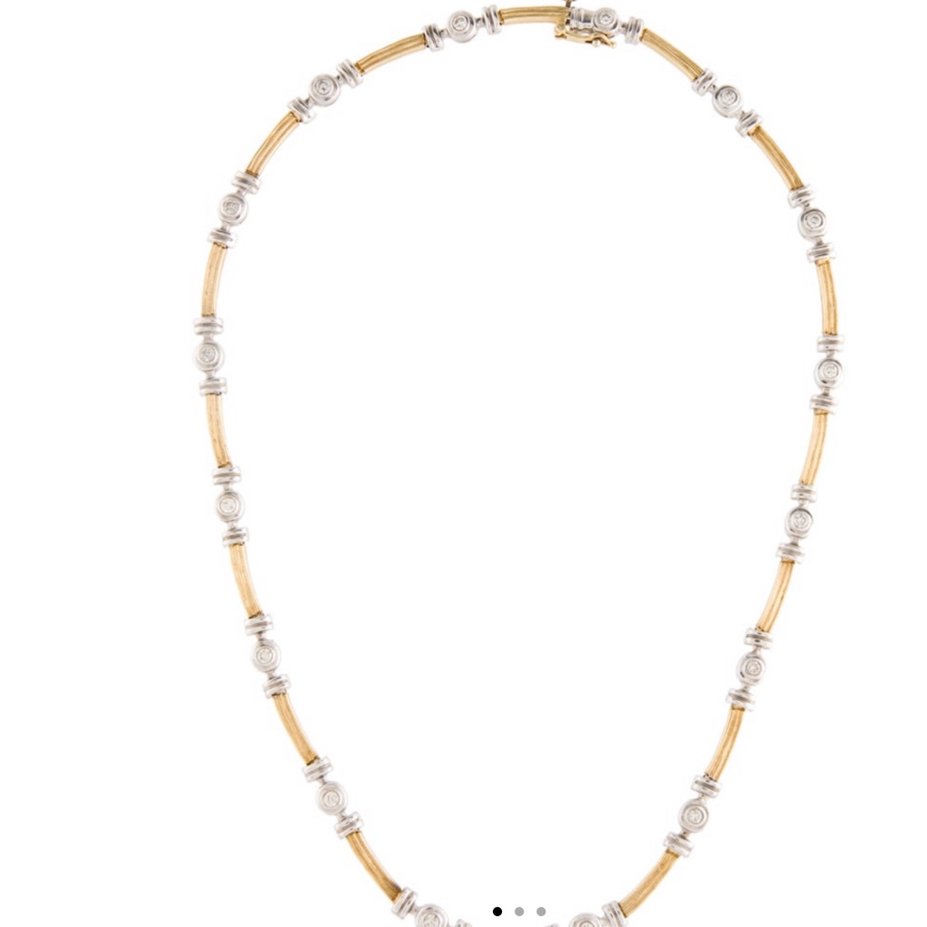 14k Two Tone Diamond Necklace